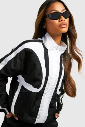 Moto Detail Oversized Bomber Jacket