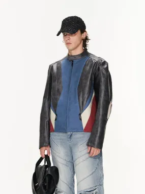 Multi-Color Nichi Colorful Leather Slim Jacket