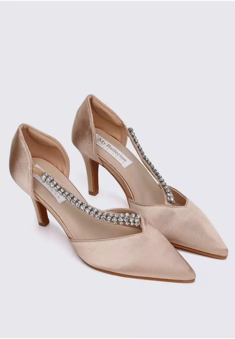 My Ballerine My Ballerine Everly Comfy Heels In Rose Gold