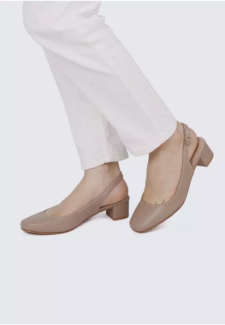 My Ballerine My Ballerine - Palmer Comfy Heels In Taupe