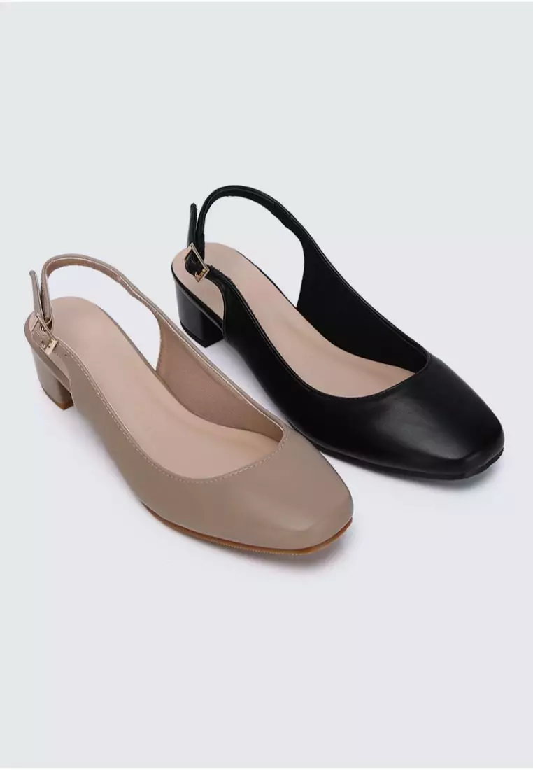 My Ballerine My Ballerine - Palmer Comfy Heels In Taupe