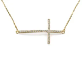 Necklace with Horizontal Cross Gold Plated