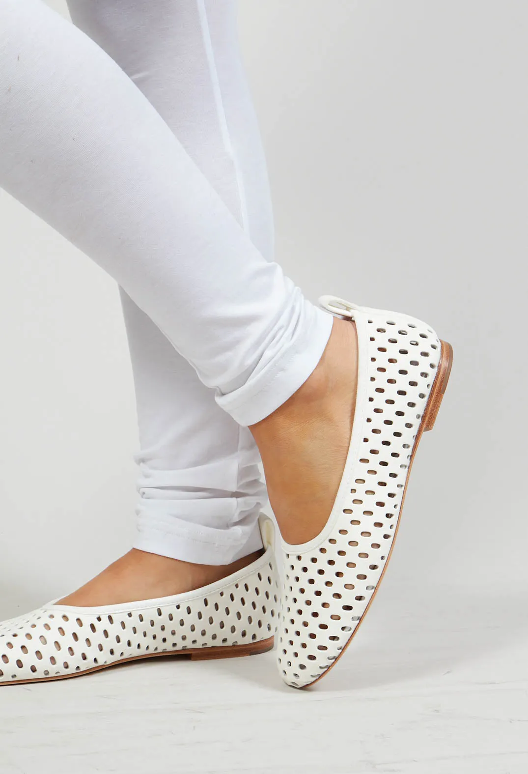 White Net Style Cut Out Pumps