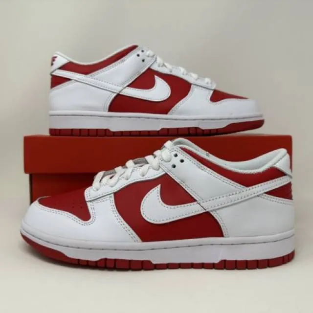 Nike dunk low gs championship red white 2021 kid grade school size 7y cw1590-600