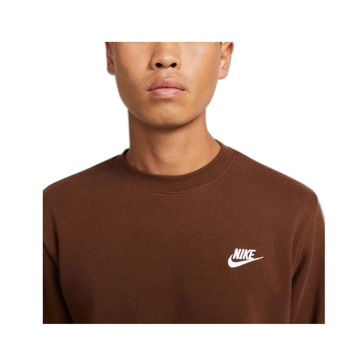 Nike Men's Sportswear Club Fleece Crewneck Sweatshirt Cacao