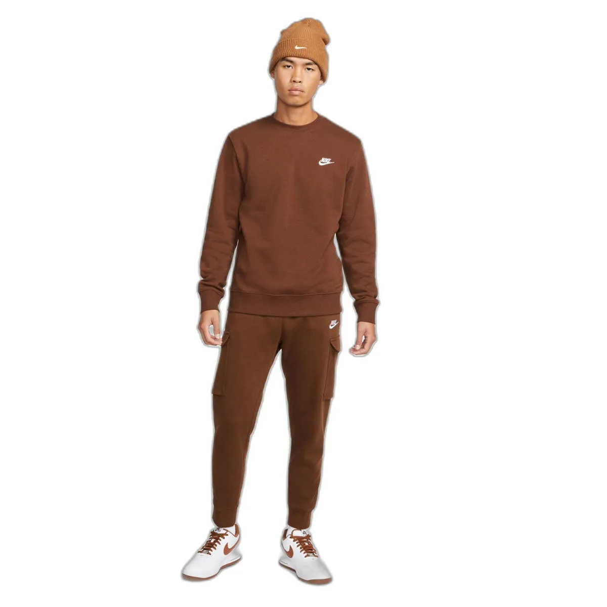 Nike Men's Sportswear Club Fleece Crewneck Sweatshirt Cacao