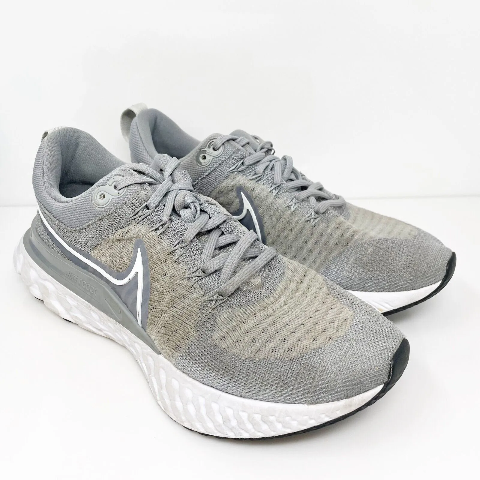 Nike Womens React Infinity Run Fk 2 CT2423-001 Gray Running Shoes Sneakers Sz 10