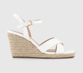 OFFICE Hattie 2 Part Cross Strap Wedges White