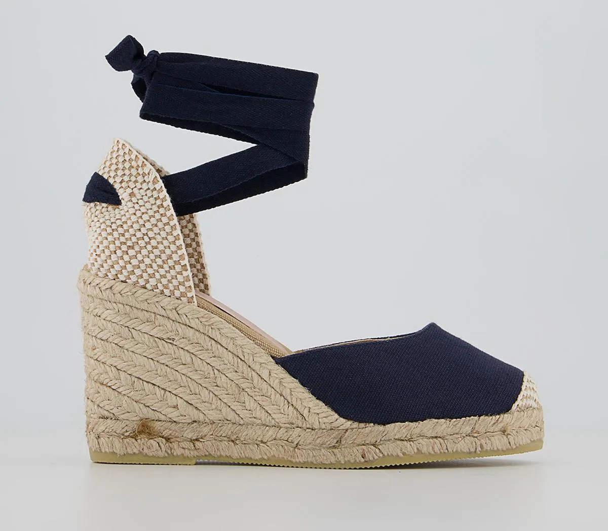 OFFICE Marmalade Espadrille Wedges Navy Canvas