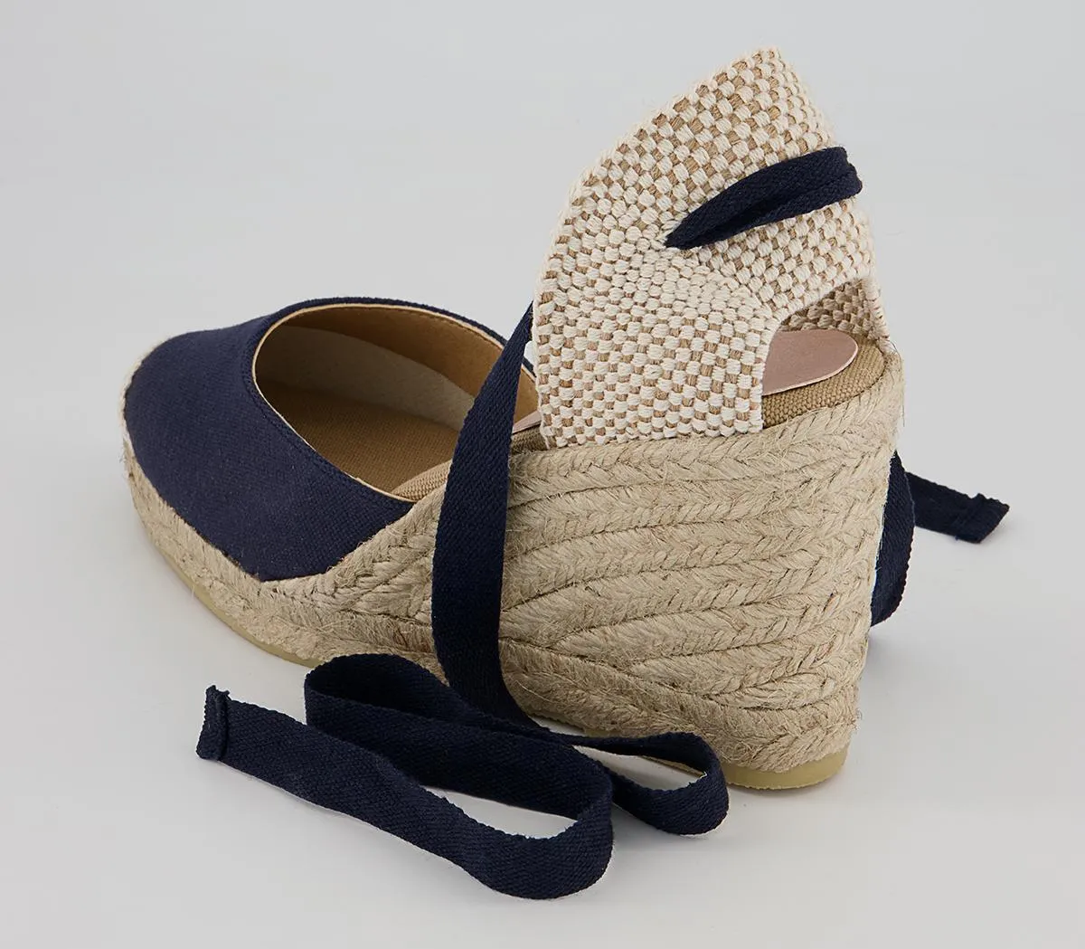 OFFICE Marmalade Espadrille Wedges Navy Canvas