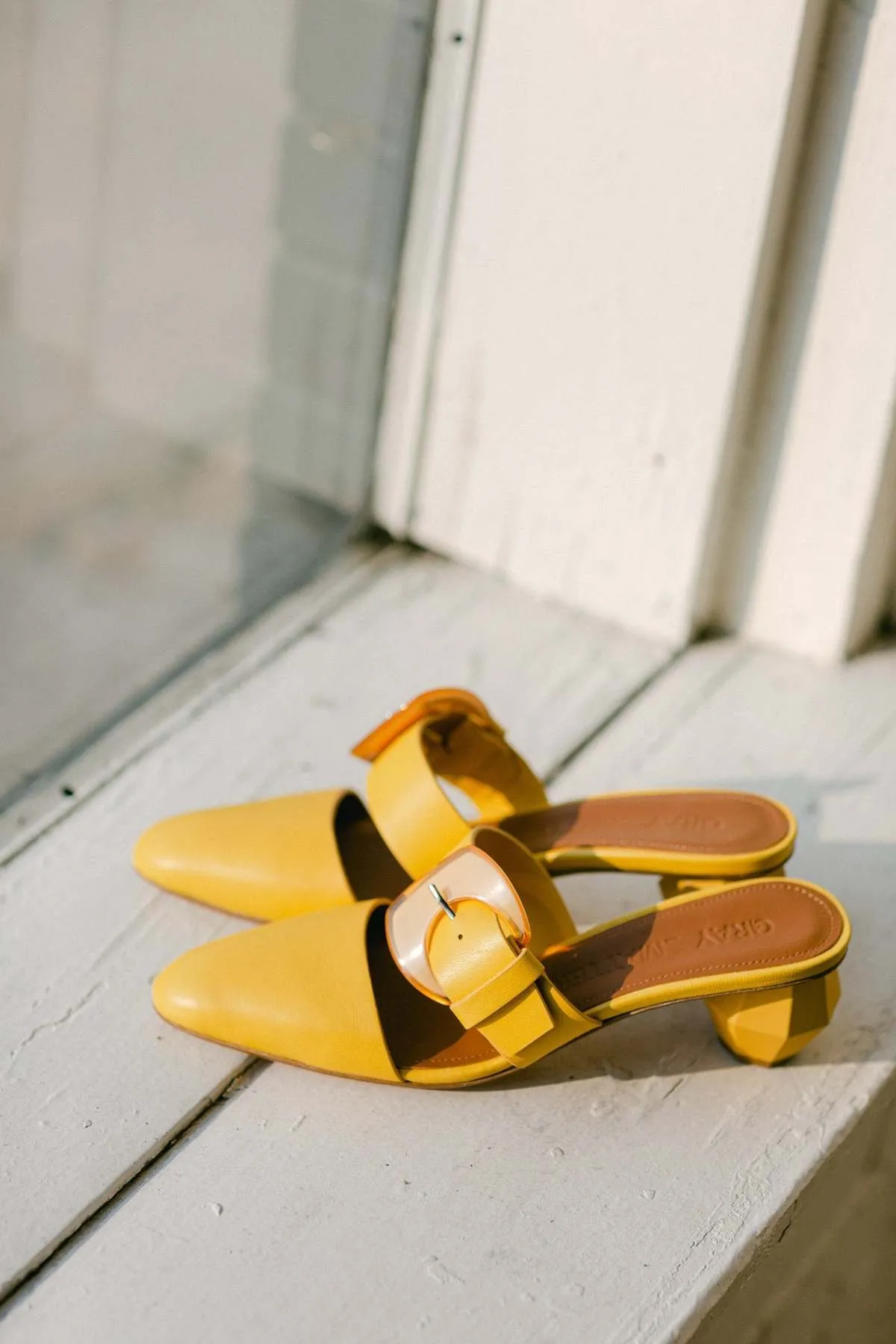 Bold Mustard Mules