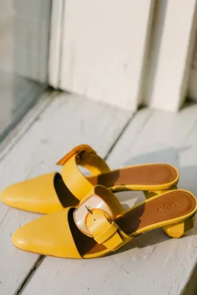 Bold Mustard Mules