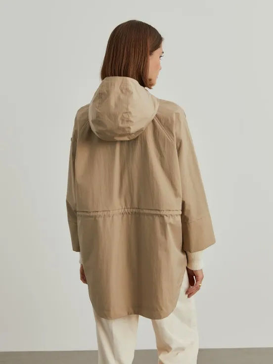 Oversized parka with hood