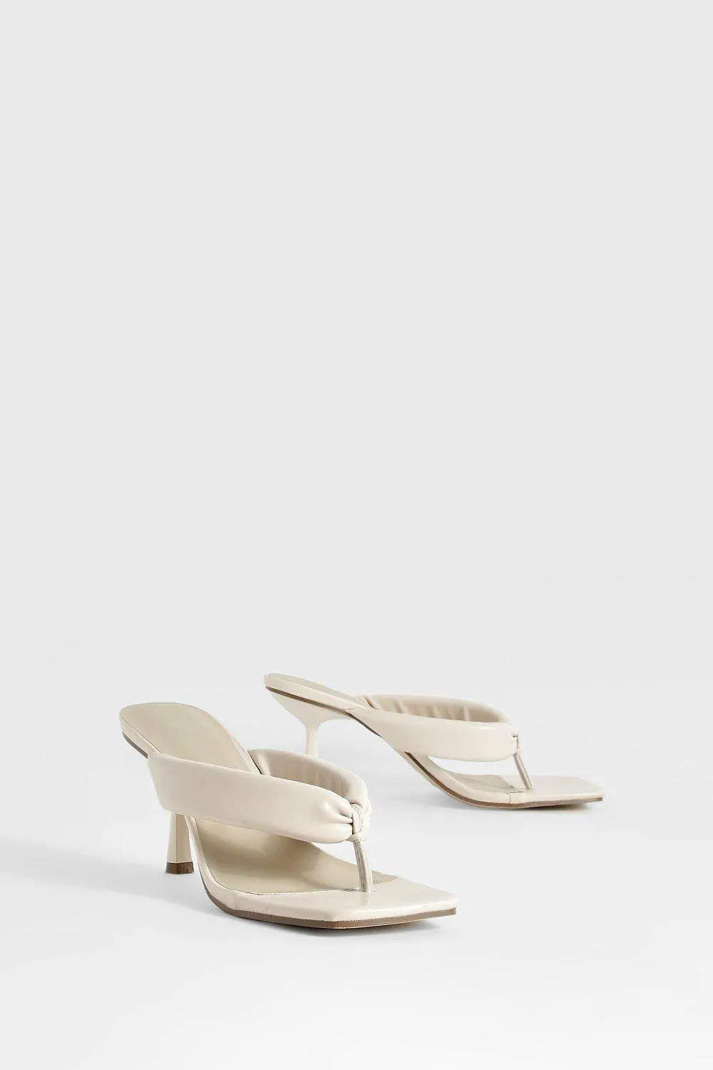 Padded Toe Post Heeled Mules