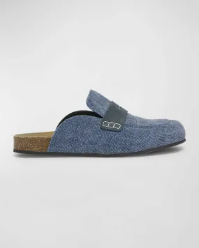 Penny Loafer Mules in Denim