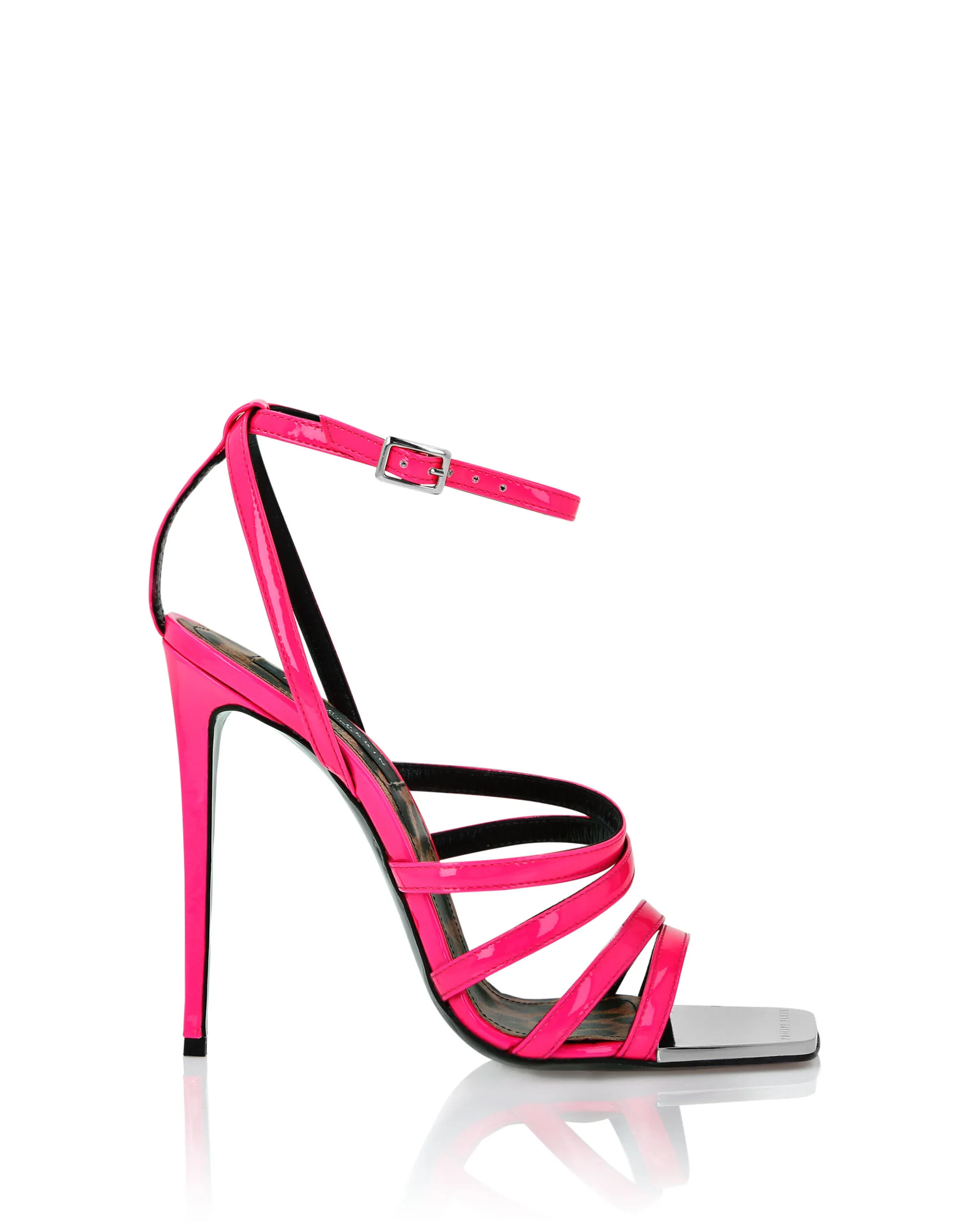 PHILIPP PLEIN Patent Leather Sandals Hi-Heels