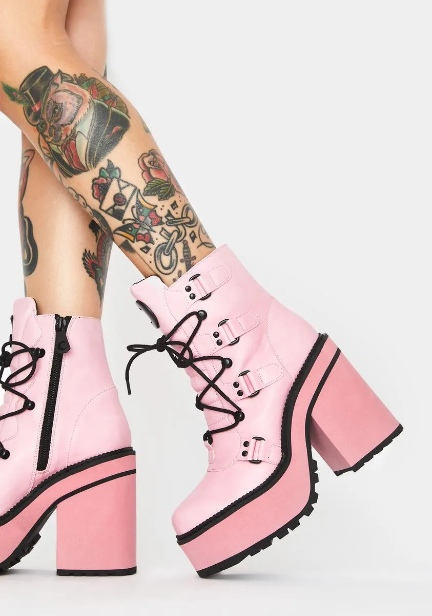 Pink Broom Rider Boots-