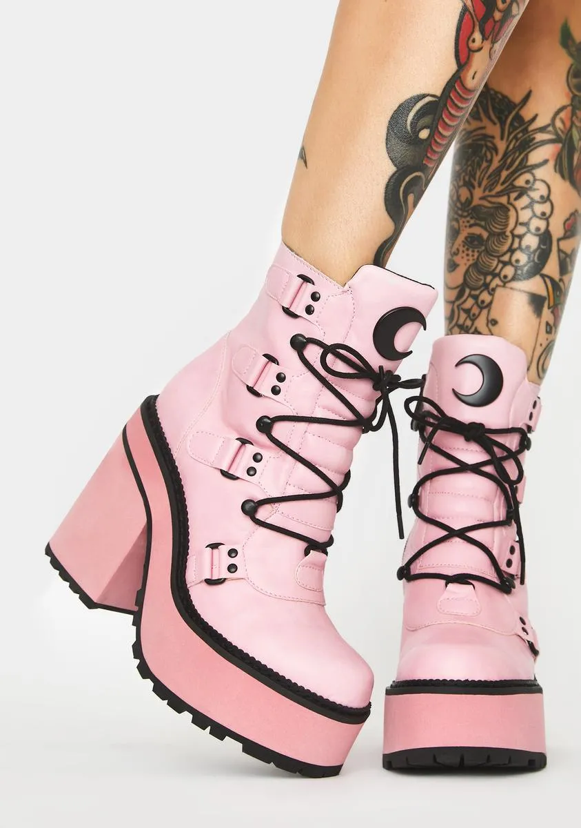 Pink Broom Rider Boots-