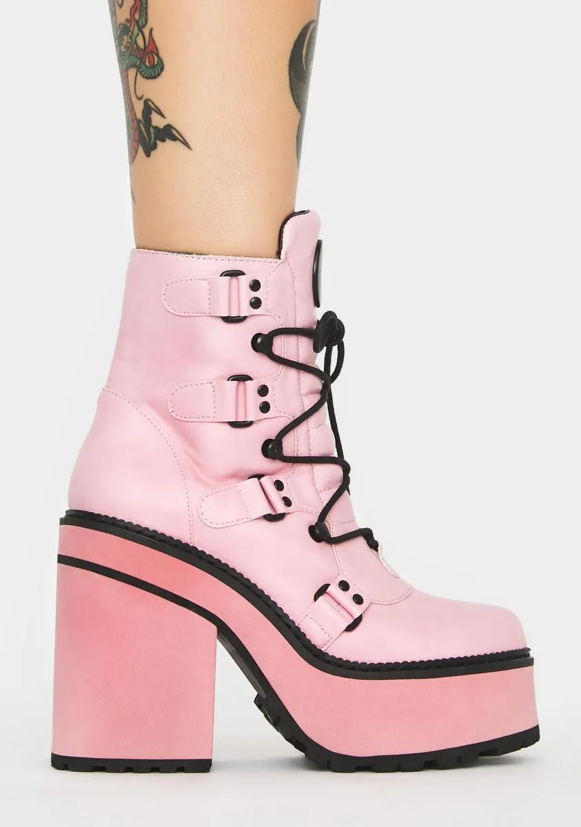 Pink Broom Rider Boots-