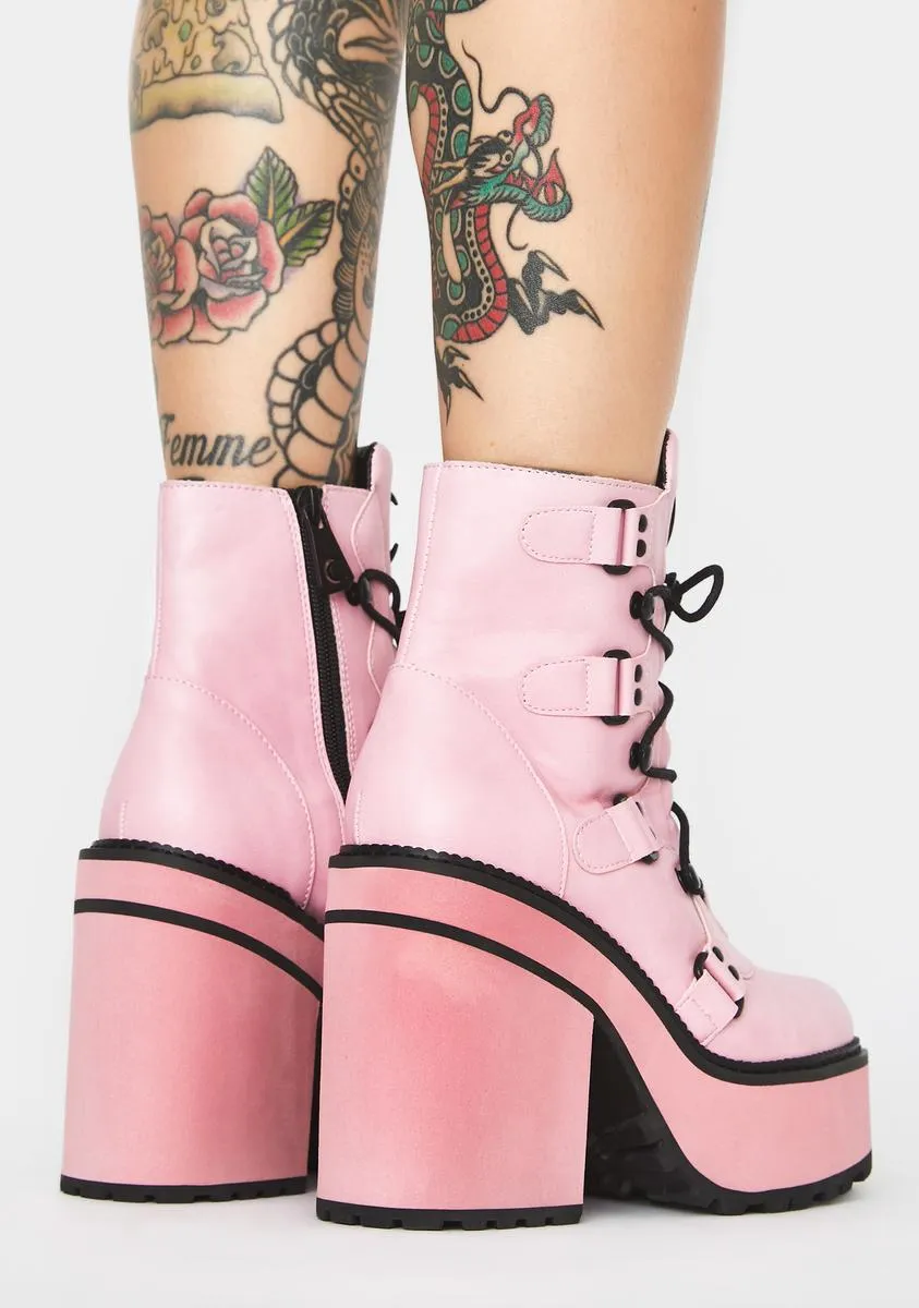 Pink Broom Rider Boots-