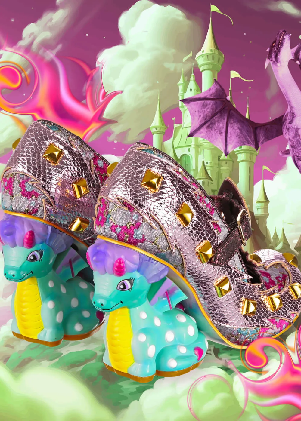 Pink Dragon Flail Tail Pumps by Irregular Choice