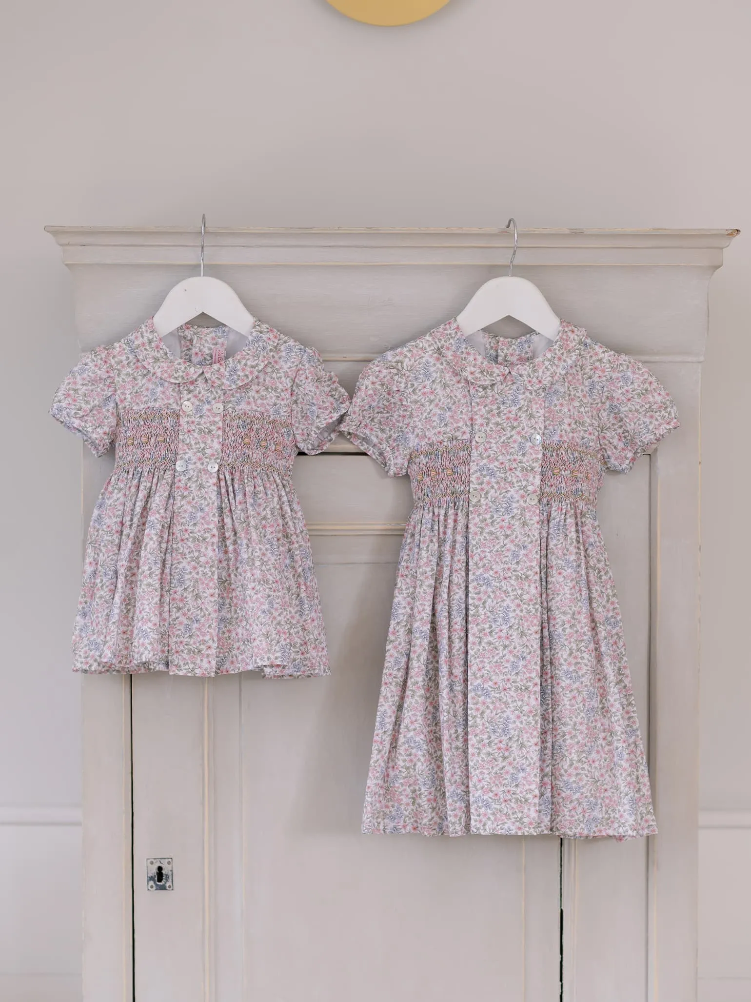 Pink Floral Arcadia Baby Girl Hand-Smocked Set