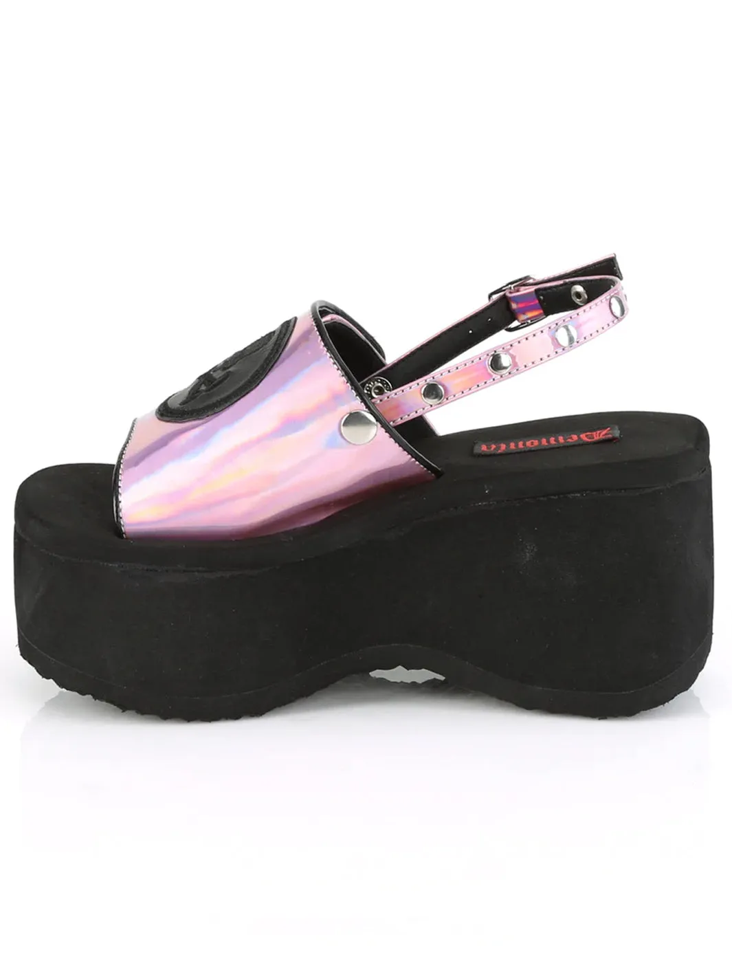 Pink Hologram Funn-32 Demonia Shoes - Pre Order