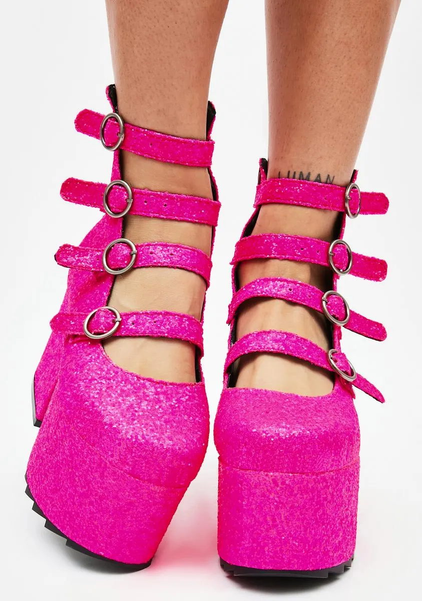 Pink Moonlight Sonata Platform Heels-