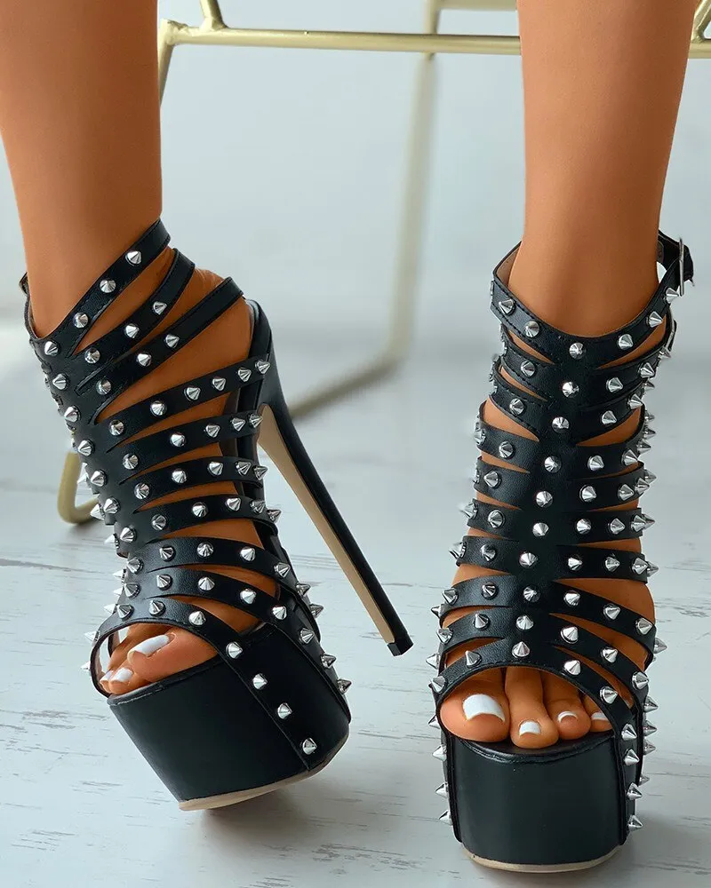 Platform Lace-Up High Heel Pumps for Women