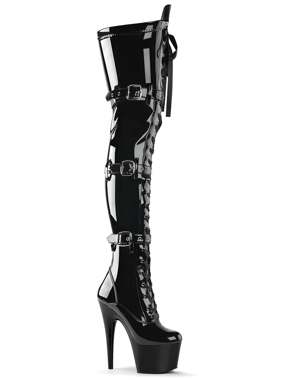 Stiletto Thigh-High Platforms with Buckles