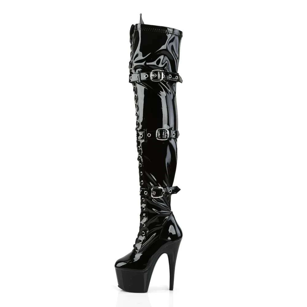 Stiletto Thigh-High Platforms with Buckles