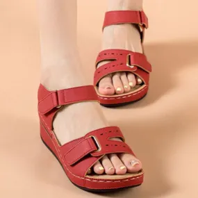 Plus Size Peep Toe Sandals for Women - Retro Style Outdoor Walking Shoes