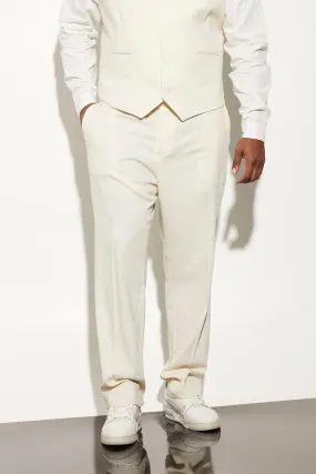 Plus Slim Linen Suit Trousers