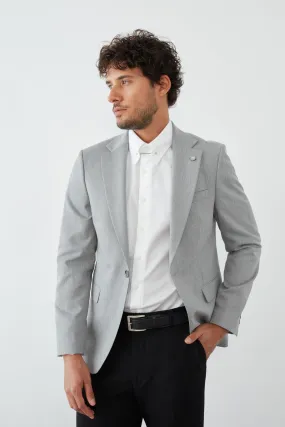 Polyviscose Man Jacket Light Grey