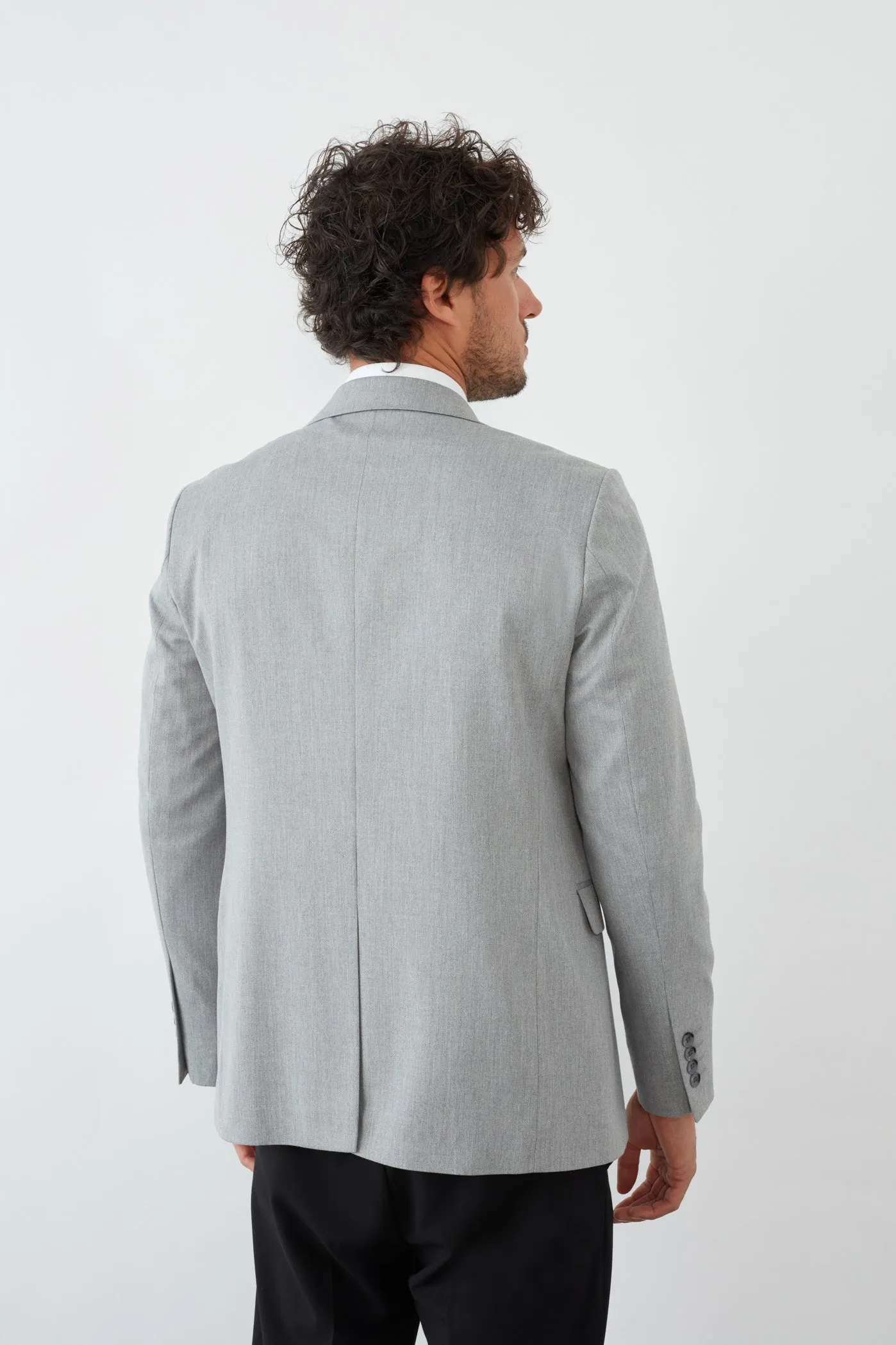 Polyviscose Man Jacket Light Grey