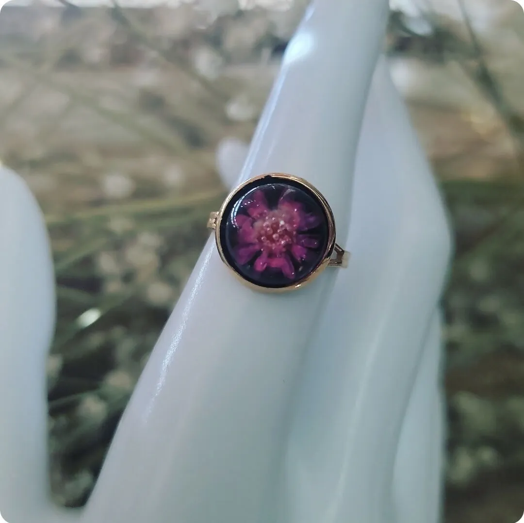 Preserved Flower Ring - Pink - Island Girl Art