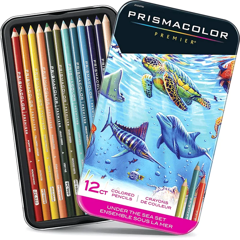 Prismacolor Premier 12 Under The Sea Coloured Pencils Tin Set