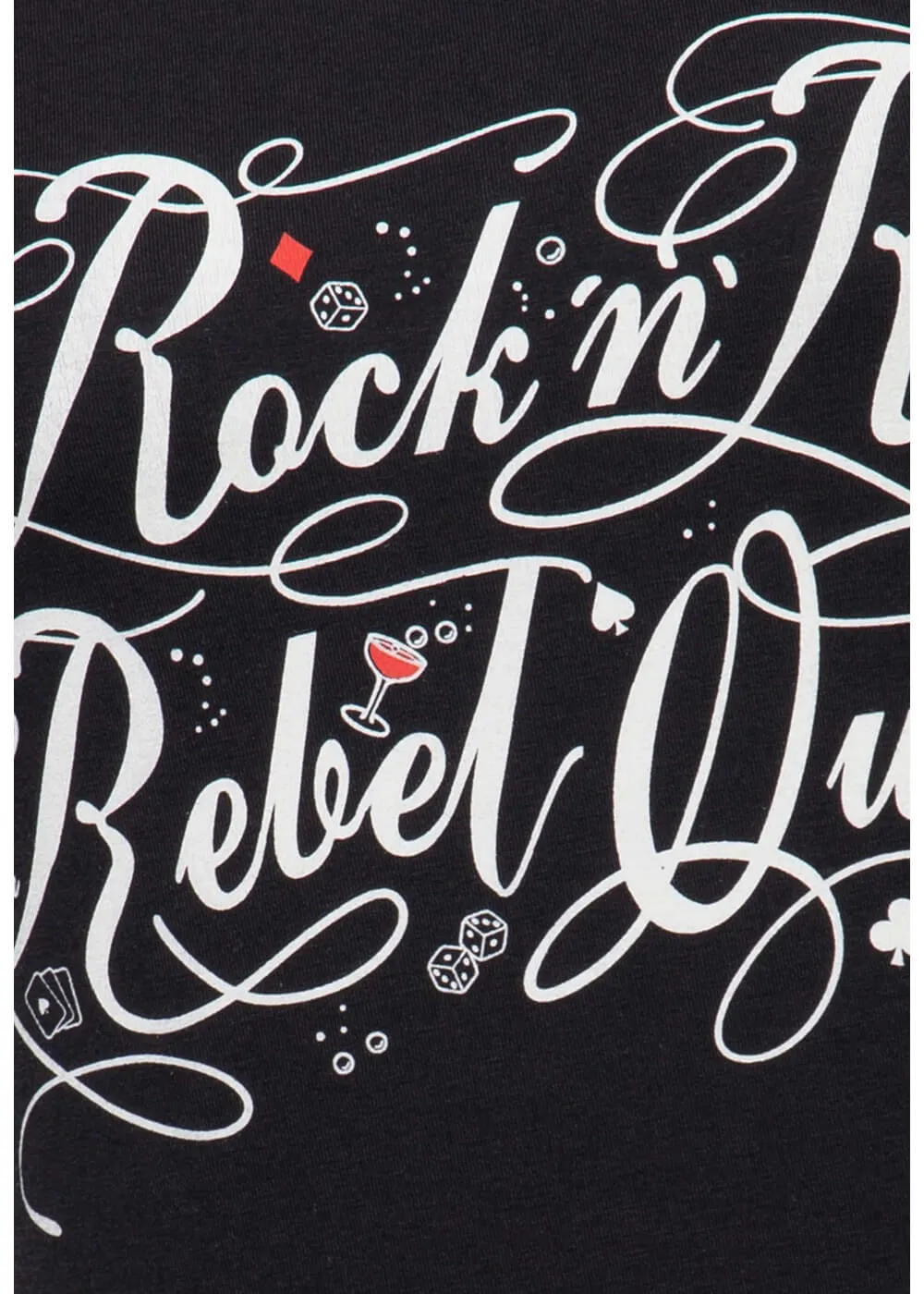 Black Rock'n Roll Rebel Queen Girly T-Shirt by Queen Kerosin