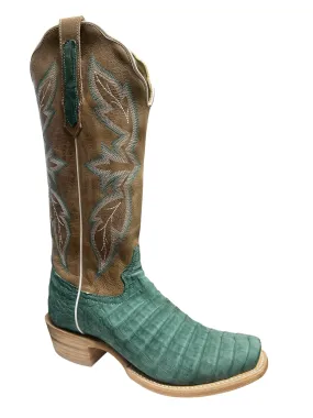 R. WATSON LADIES’ NUBUCK TURQUOISE CAIMAN BELLY BOOTS RWL2011-1