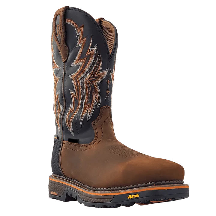 Waterproof Square Toe Work Boots for Men in Peanut Cowhide Vibram Size 12 by R. Watson