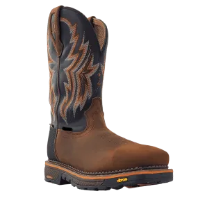 Waterproof Square Toe Work Boots for Men in Peanut Cowhide Vibram Size 12 by R. Watson