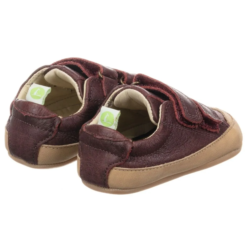 Red Leather Baby Trainers