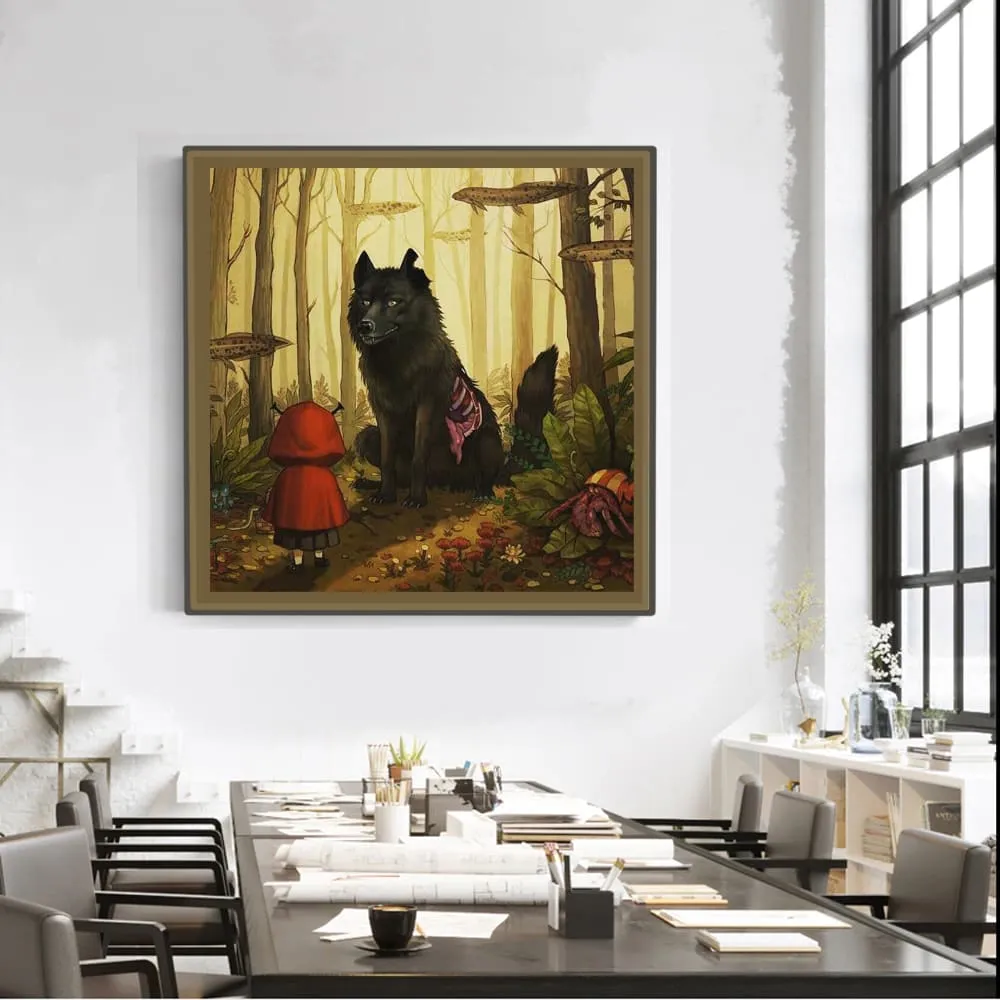 Red Riding Hood meets Wolf Art Print - Available Now