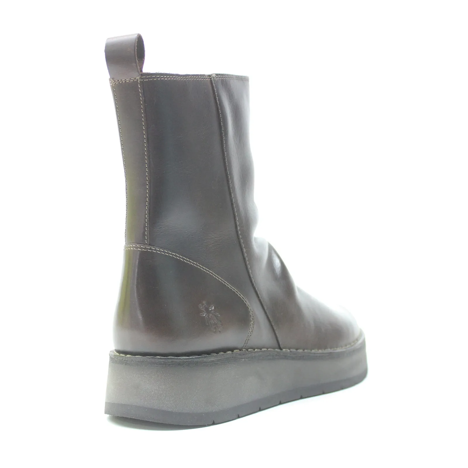 RENO053FLY Rug Leather Women's Zip Up Boots - UK 4 - US 6-6.5 Women - EU 37