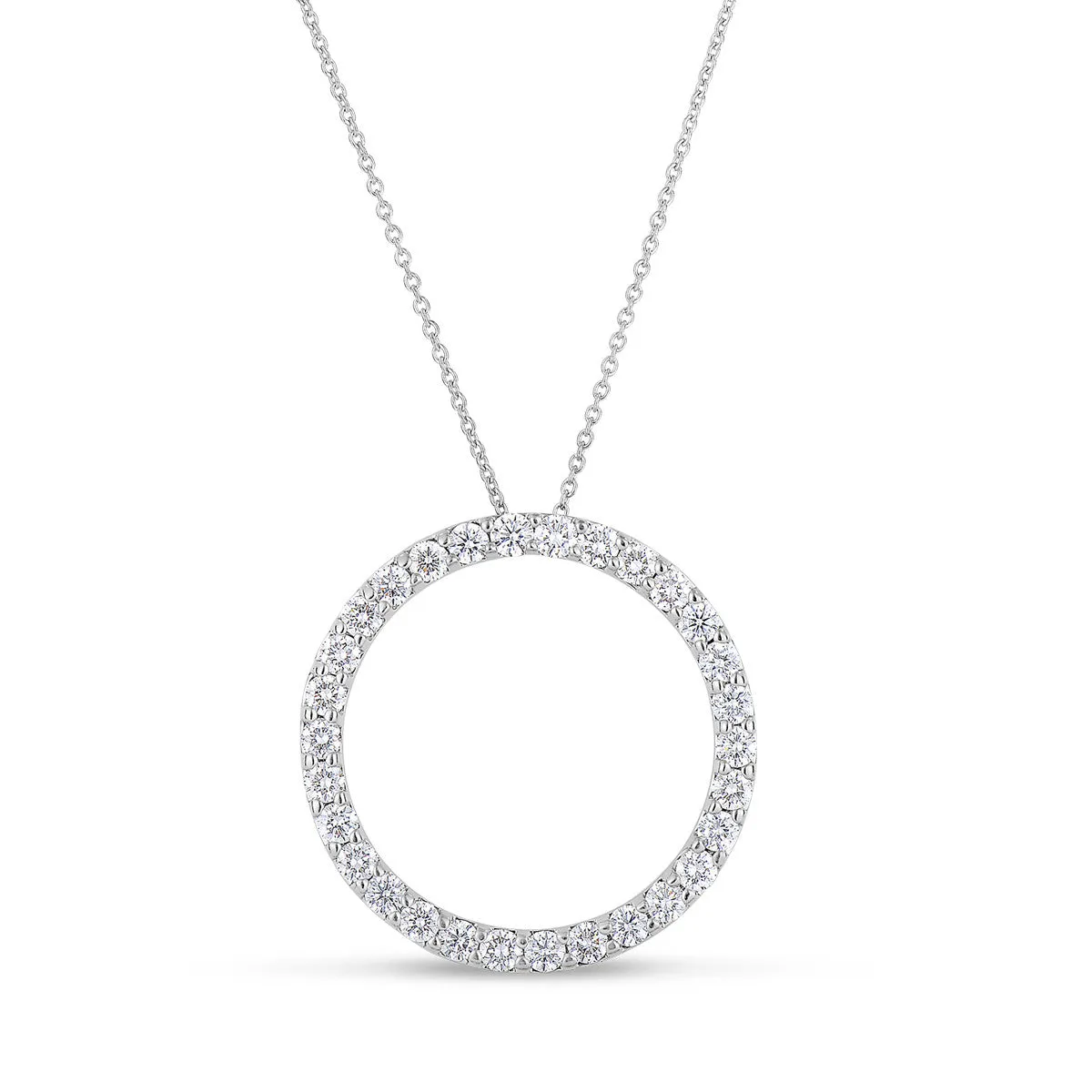 Roberto Coin 18k White Gold Round Pendant Tiny Treasures Collection