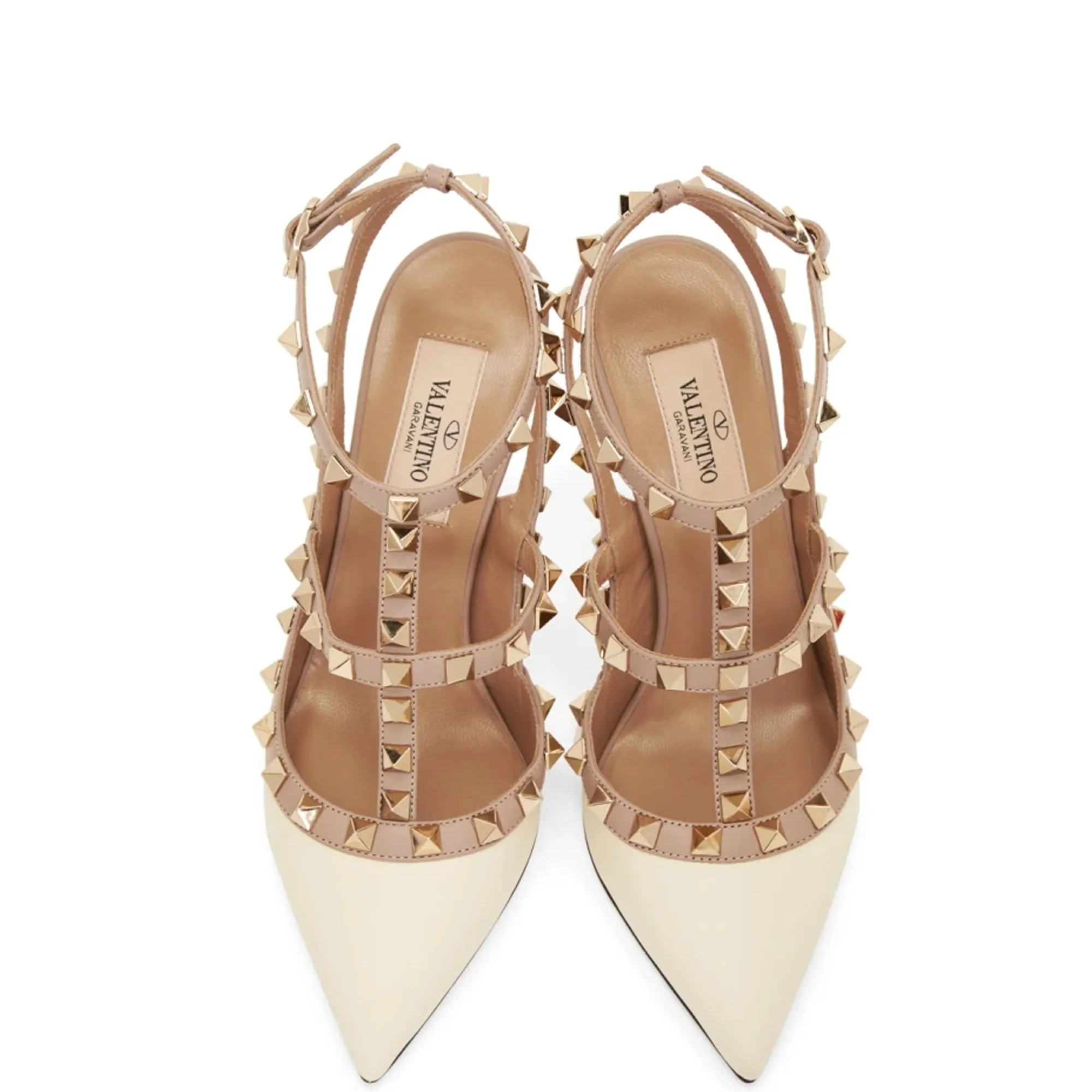 Ivory Rockstud Slingback Nappa