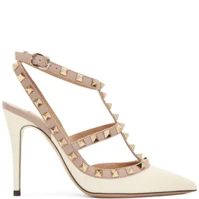 Ivory Rockstud Slingback Nappa