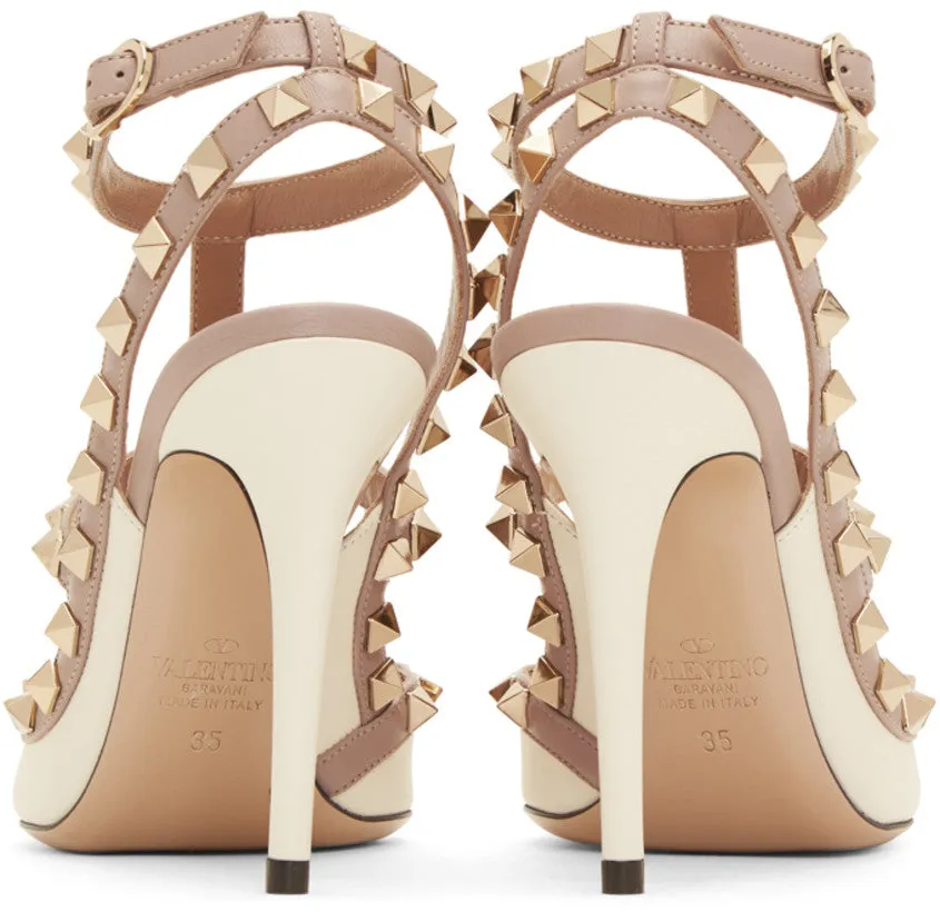 Ivory Rockstud Slingback Nappa