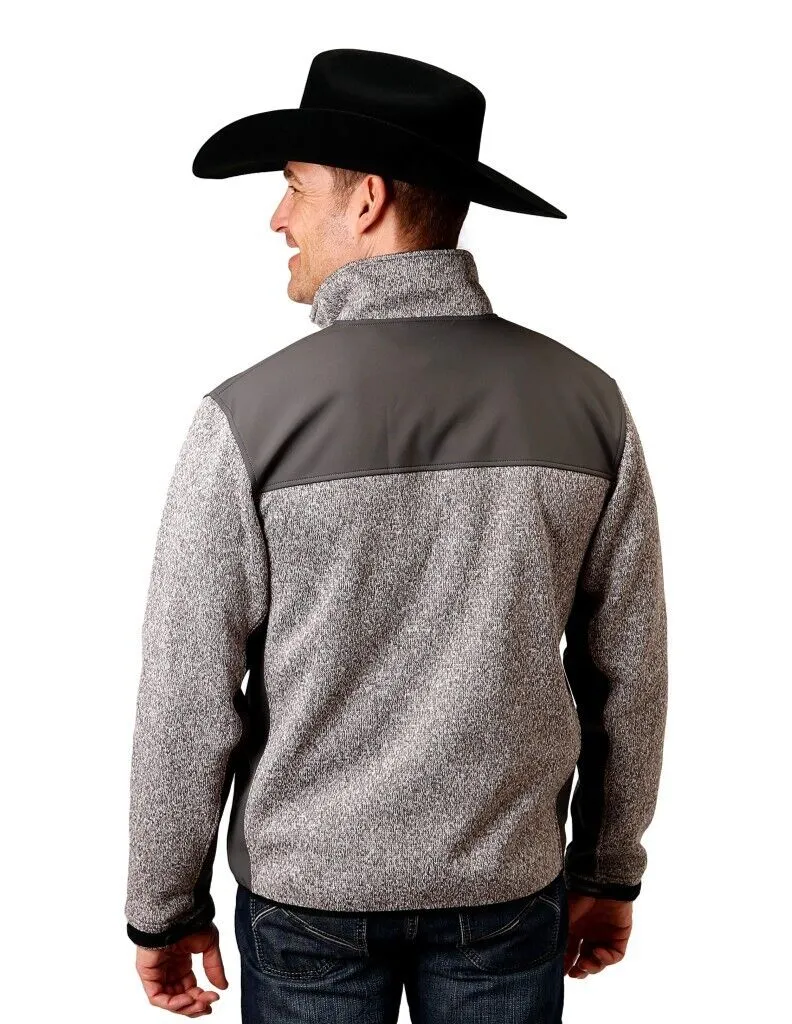 Roper Men's Grey Fleece Zipper Knit Western Jacket