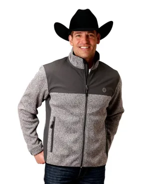 Roper Men's Grey Fleece Zipper Knit Western Jacket